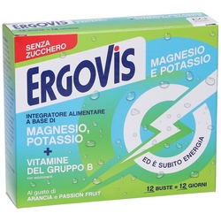 Ergovis Magnesio e Potassio Vitamine Gruppo B Senza Zucchero 12 Bustine 78g